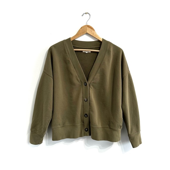 Madewell Sweaters - Madewell (Re)sourced Cotton Cardigan Sweatshirt olive army green